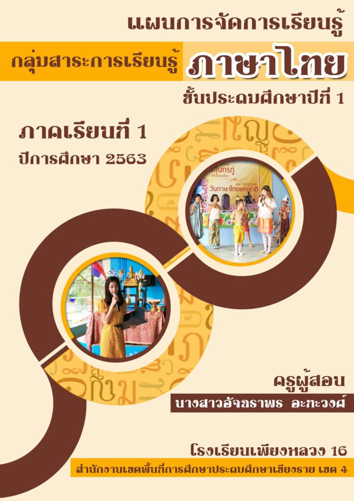 ปกแผนการจัดการเรียนรู้ภาษาไทย