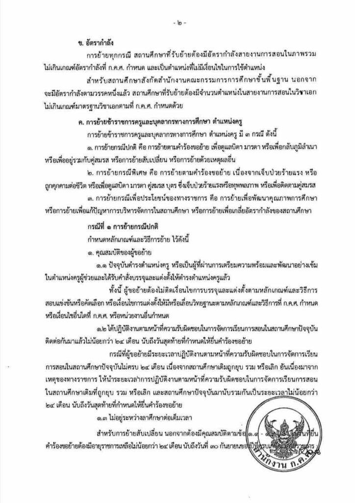 ประกาศแล้วเกณฑ์ย้ายครูใหม่ล่าสุด 2565