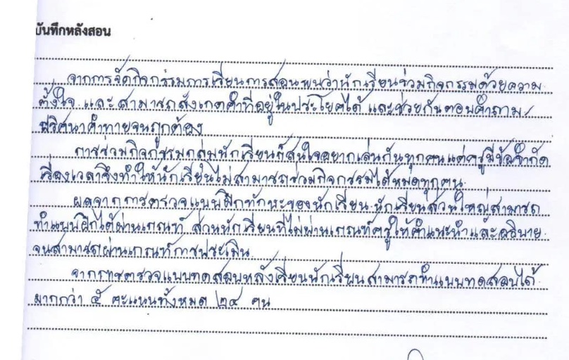 ตัวอย่างการเขียนบันทึกหลังสอน4