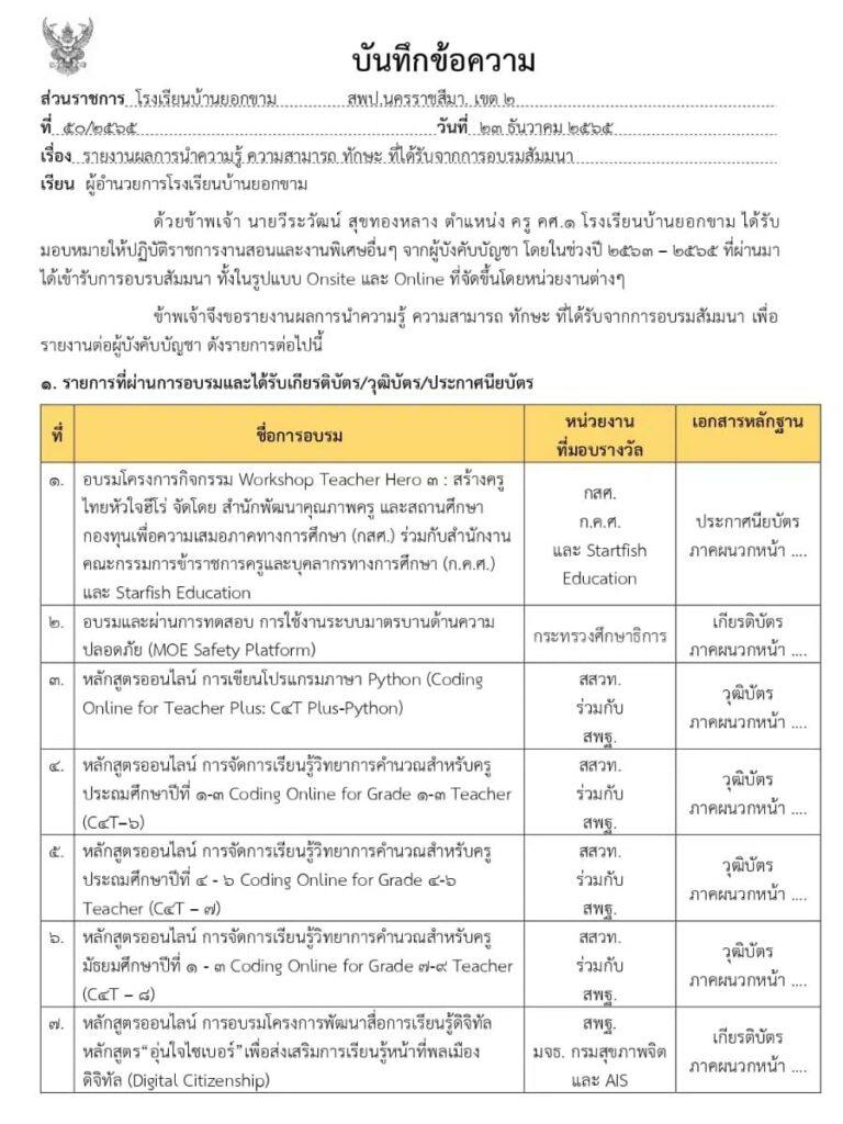 ตัวอย่างการเขียนตามตัวชี้วัดที่ 5.2 สำหรับการเขียนย้ายครูปี 2566 ตัวอย่างการเขียนตามตัวชี้วัดที่ 5.2 สำหรับการเขียนย้ายครูปี 2566