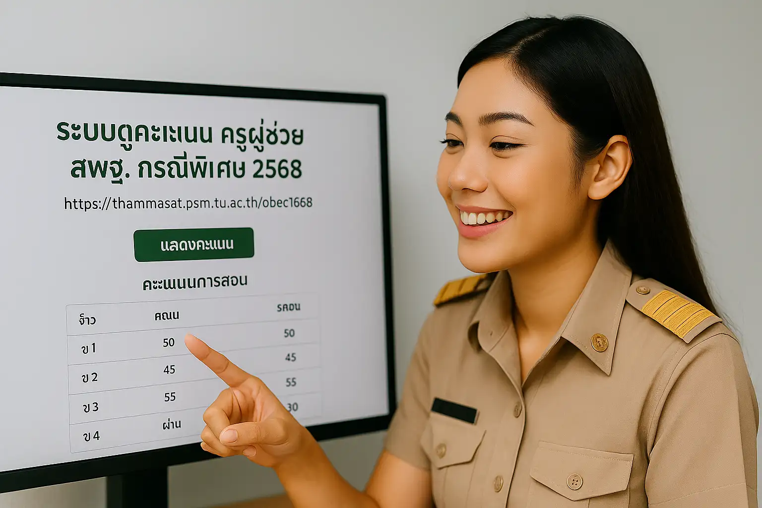 ระบบดูคะแนนครูผู้ช่วย สพฐ. กรณีพิเศษ 2568 เปิดใช้งานผ่านเว็บไซต์ TU-OBEC
