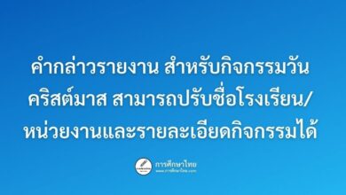 คำกล่าวรายงาน สำหรับกิจกรรมวันคริสต์มาส