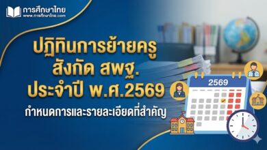 ปฏิทินการย้ายครู สังกัด สพฐ. ประจำปี พ.ศ.2569