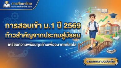 การสอบเข้า ม.1 ปี 2569 ก้าวสำคัญจากประถมสู่มัธยม