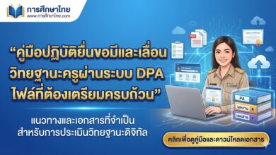 คู่มือปฏิบัติยื่นขอมีและเลื่อนวิทยฐานะครูผ่านระบบ DPA ปี 2569 ไฟล์ที่ต้องเตรียมครบถ้วน