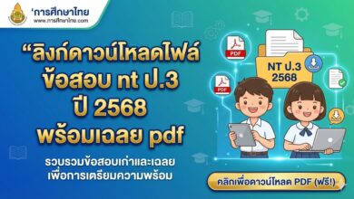 ลิงก์ดาวน์โหลดไฟล์ ข้อสอบ nt ป.3 ปี 2568 พร้อมเฉลย pdf