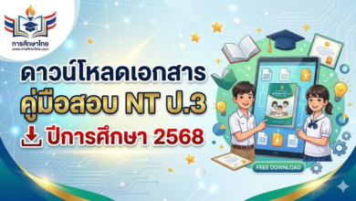 ดาวน์โหลดเอกสาร คู่มือสอบ NT ป.3 ปีการศึกษา 2568