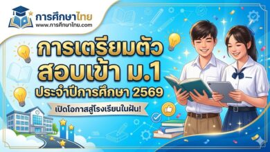 การเตรียมตัวสอบเข้า ม.1 ประจำปีการศึกษา 2569