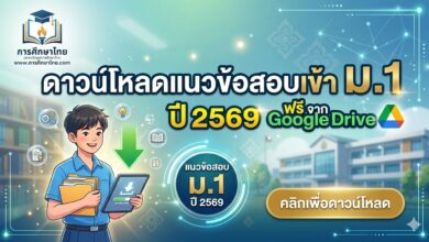 ดาวน์โหลดแนวข้อสอบเข้า ม.1 ปี 2569 ฟรี จาก Google Drive