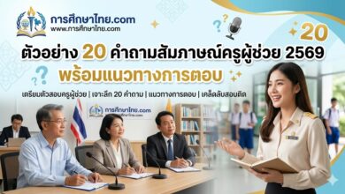 ตัวอย่าง 20 คำถามสัมภาษณ์ครูผู้ช่วย 2569 พร้อมแนวทางการตอบ