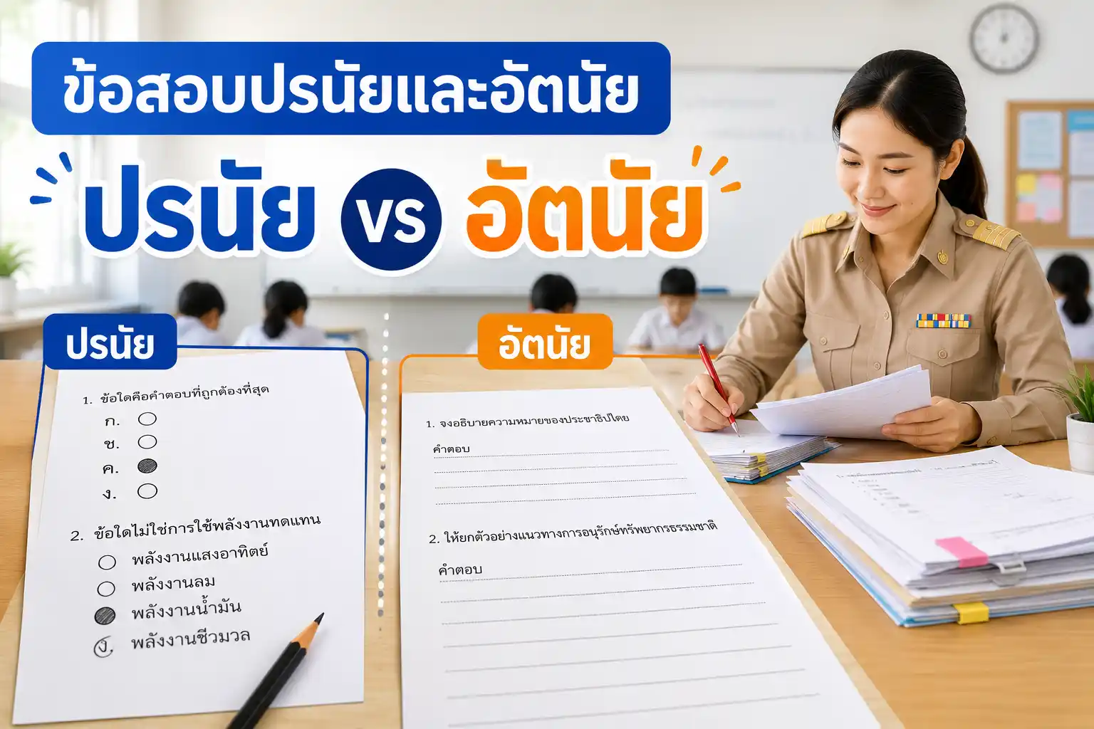 ข้อสอบปรนัยและอัตนัยคืออะไร ต่างกันอย่างไร พร้อมตัวอย่างที่ครูควรรู้