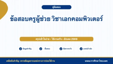 ข้อสอบครูผู้ช่วย วิชาเอกคอมพิวเตอร์ พร้อมแนวอ่าน 30 วัน