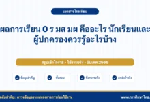 ผลการเรียน 0 ร มส มผ คืออะไร นักเรียนและผู้ปกครองควรรู้อะไรบ้าง