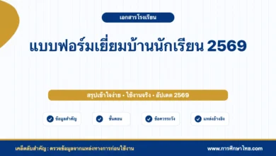 แบบฟอร์มเยี่ยมบ้านนักเรียน 2569 ดาวน์โหลดและแนวทางใช้สำหรับครูประจำชั้น