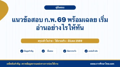 แนวข้อสอบ ก.พ. 69 พร้อมเฉลย เริ่มอ่านอย่างไรให้ทัน