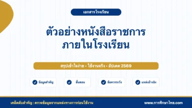 ตัวอย่างหนังสือราชการภายในโรงเรียน ใช้คำอย่างไรให้เป็นทางการ
