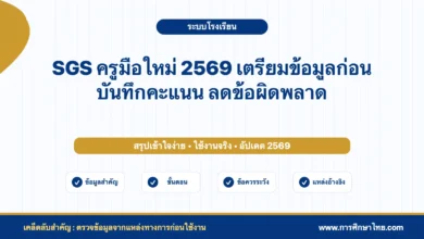 SGS ครูมือใหม่ 2569 เตรียมข้อมูลก่อนบันทึกคะแนน ลดข้อผิดพลาด
