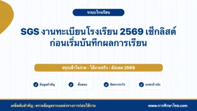 SGS งานทะเบียนโรงเรียน 2569 เช็กลิสต์ก่อนเริ่มบันทึกผลการเรียน