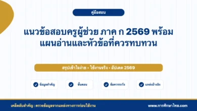 แนวข้อสอบครูผู้ช่วย ภาค ก 2569 พร้อมแผนอ่านและหัวข้อที่ควรทบทวน