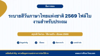 ระบายสีวันภาษาไทยแห่งชาติ 2569 ไฟล์ใบงานสำหรับประถม
