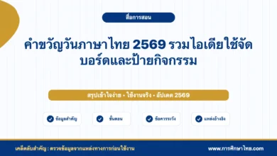 คำขวัญวันภาษาไทย 2569 รวมไอเดียใช้จัดบอร์ดและป้ายกิจกรรม
