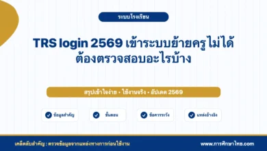 TRS login 2569 เข้าระบบย้ายครูไม่ได้ ต้องตรวจสอบอะไรบ้าง