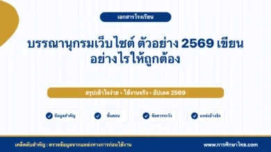 บรรณานุกรมเว็บไซต์ ตัวอย่าง 2569 เขียนอย่างไรให้ถูกต้อง