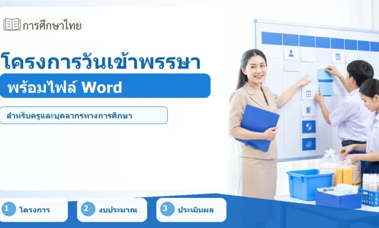 ภาพปก โครงการวันเข้าพรรษา พร้อมไฟล์ Word