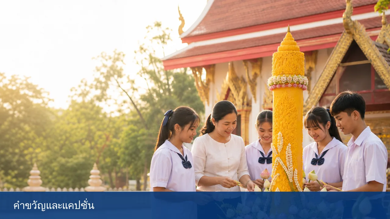 ภาพประกอบ คำขวัญและแคปชั่นวันเข้าพรรษา 2569
