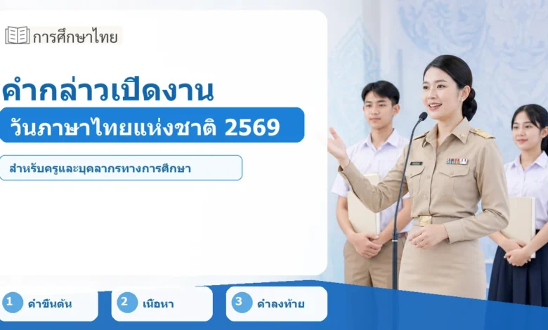ภาพปก คำกล่าวเปิดงานวันภาษาไทยแห่งชาติ 2569