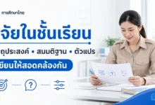 วัตถุประสงค์ สมมติฐาน และตัวแปรในการวิจัยในชั้นเรียน เขียนอย่างไร