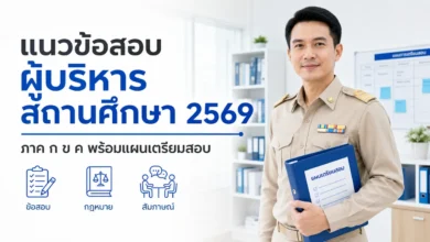 แนวข้อสอบผู้บริหารสถานศึกษา 2569 พร้อมเฉลยและแผนเตรียมสอบ ภาค ก ข ค