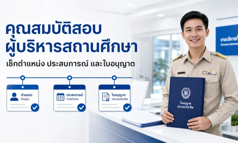 คุณสมบัติสอบผู้อำนวยการและรองผู้อำนวยการสถานศึกษา ตรวจอะไรบ้าง