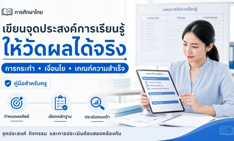วิธีเขียนจุดประสงค์การเรียนรู้ให้วัดและประเมินผลได้จริง