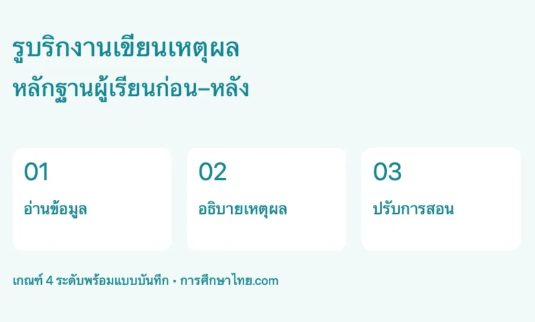 รูบริกประเมินงานเขียนอธิบายเหตุผล