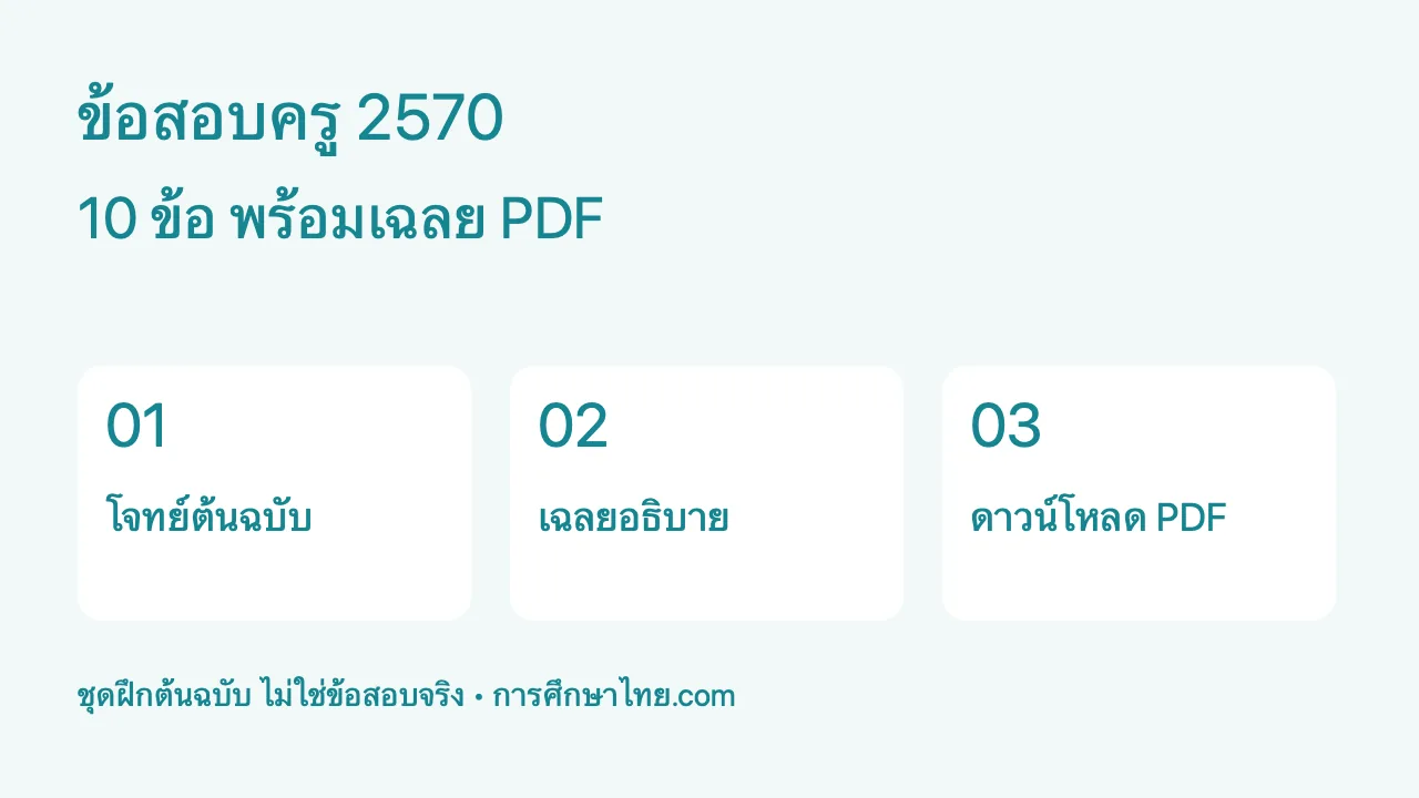 ชุดฝึกข้อสอบครูต้นฉบับ 10 ข้อพร้อมเฉลย