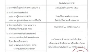กำหนดการสอบครูผู้ช่วย สพฐ. รอบทั่วไป ปี 2569