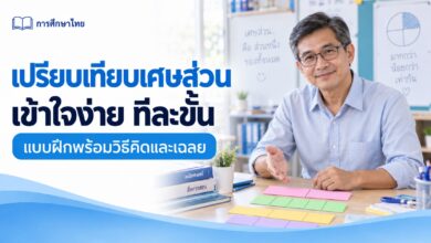 เปรียบเทียบเศษส่วนอย่างไร: แบบฝึกพร้อมวิธีคิดและเฉลย