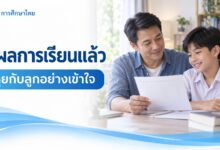 ดูผลการเรียนแล้วคุยกับลูกอย่างไร: แบบบันทึกสนทนา 15 นาที